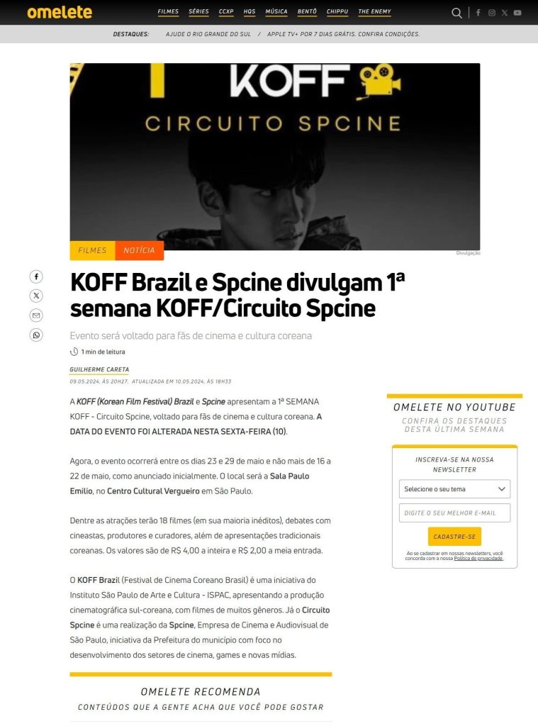 KOFF Brazil and Spcine announce 1st week KOFF/Circuito Spcine